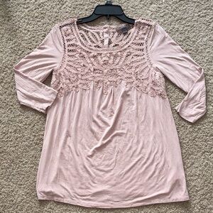A Pea in the Pod Blush Lace Detail Blouse